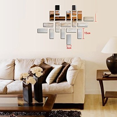 Geometric Mirror Wall Stickers Wall Decor, Mirror Wall Tiles Peel